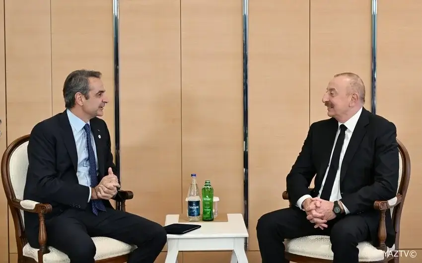 Prezident İlham Əliyev Yunanıstanın Baş naziri ilə görüşüb