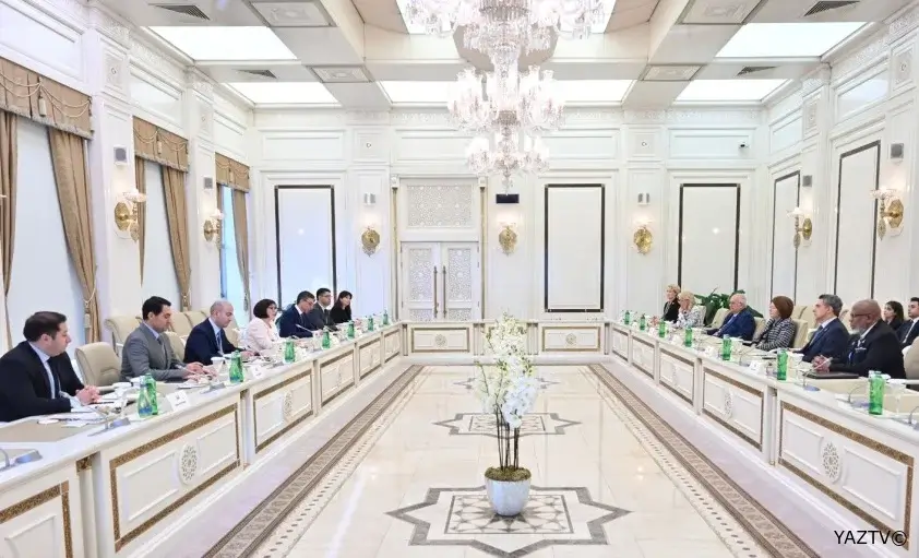 Milli Məclisin sədri Nizami Gəncəvi Beynəlxalq Mərkəzinin həmsədrləri ilə görüşüb