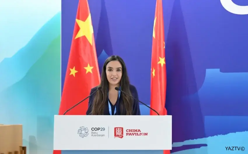 Leyla Əliyeva Çin pavilyonunda təşkil olunan paneldə iştirak edib